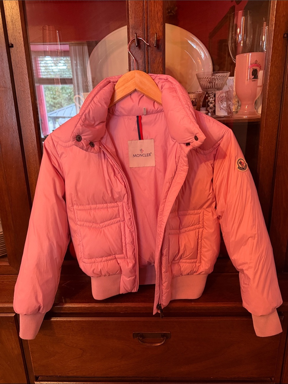 Moncler Girls Pink Quilted Puffer Jacket
